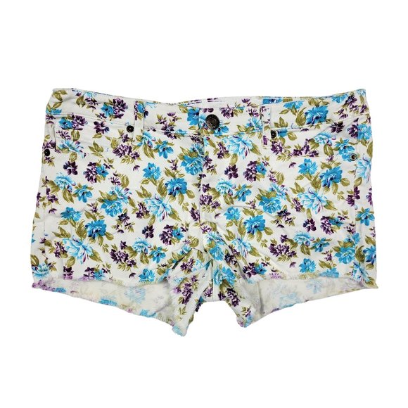 (Up To 50% Off SALE)  I Love Hate Floral Denim Shorts - Picture 1 of 3